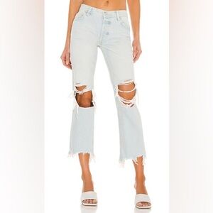 FREE PEOPLE We The Free Maggie Mid Rise Jean in Paradise Blue Denim Size 28